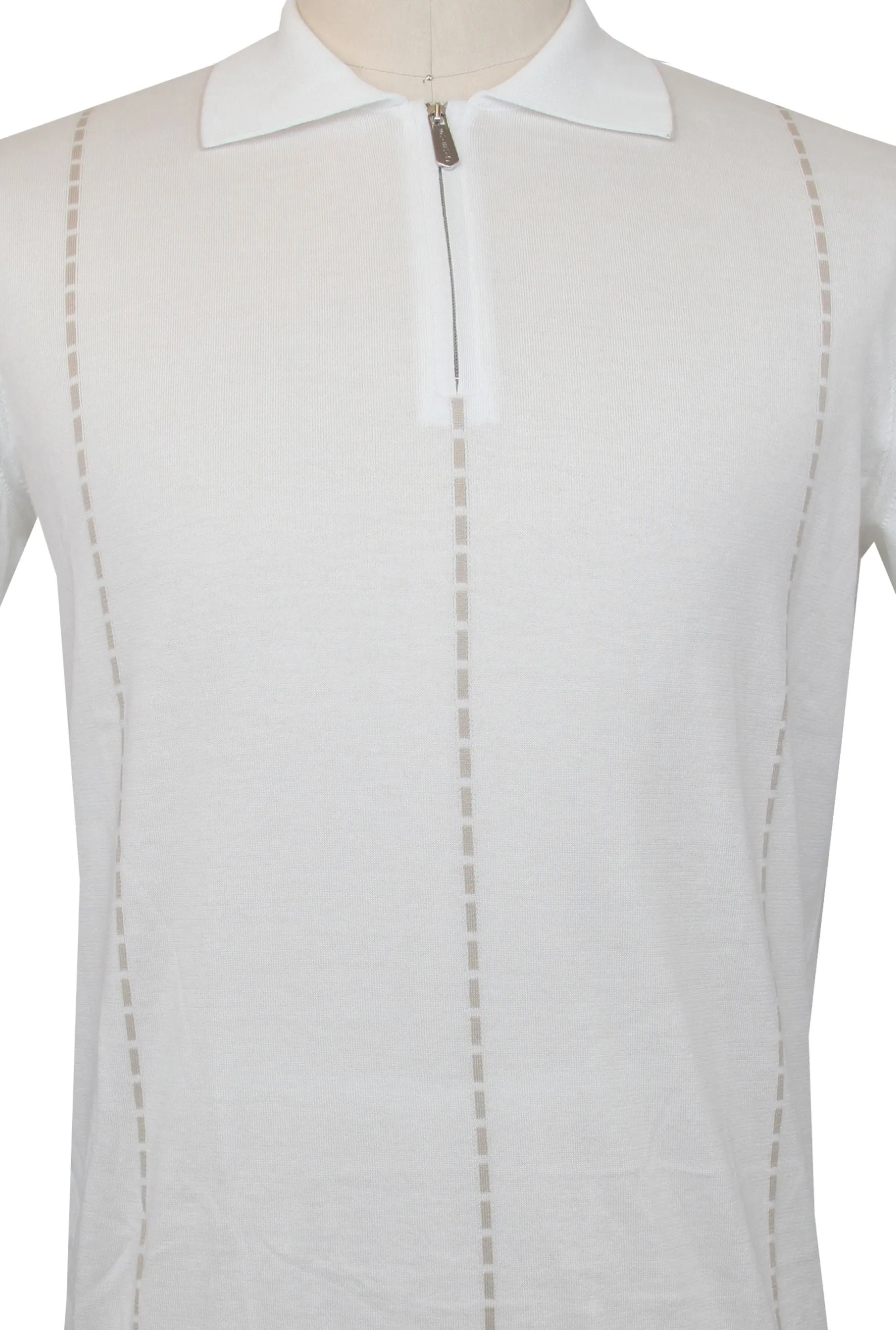 Svevo Parma White 1/4 Zip Polo Sweater