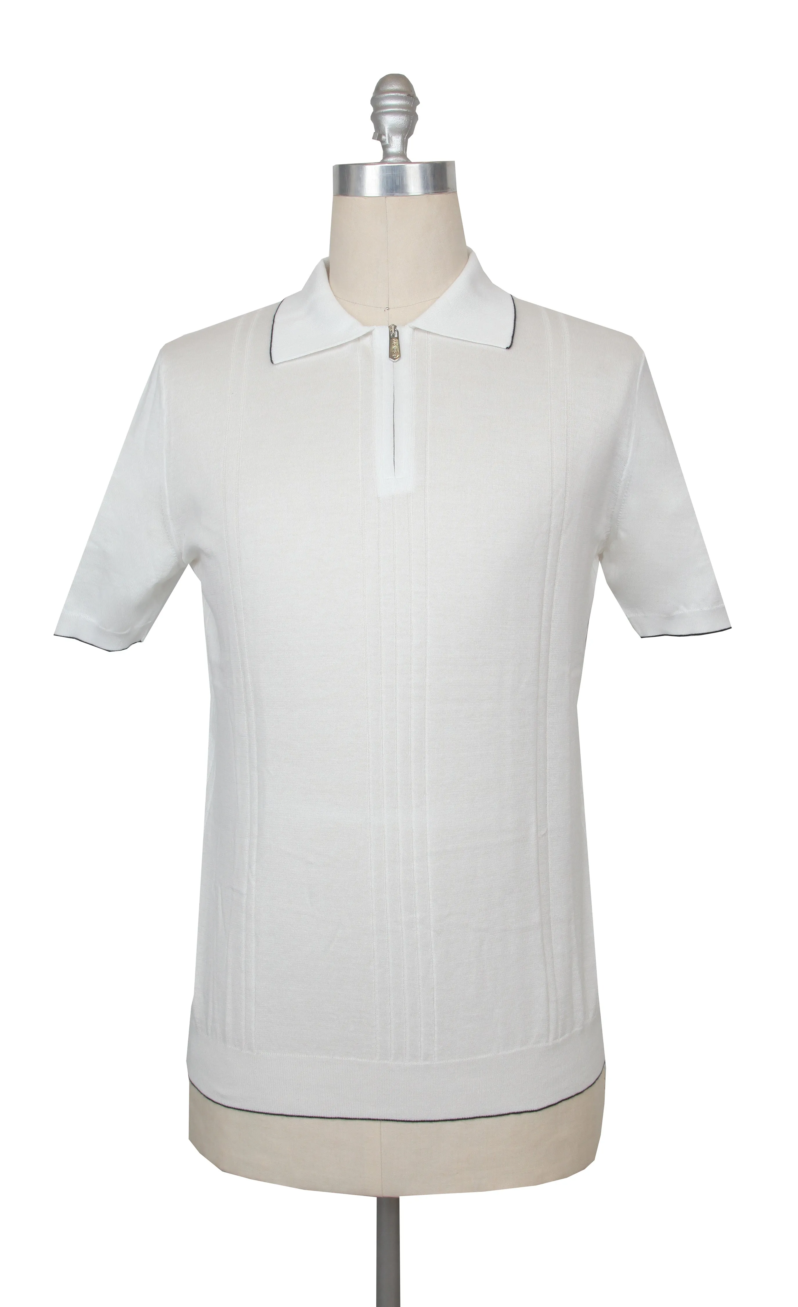 Svevo Parma White 1/4 Zip Polo Sweater