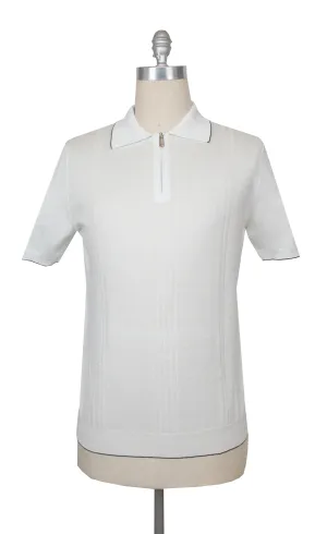 Svevo Parma White 1/4 Zip Polo Sweater