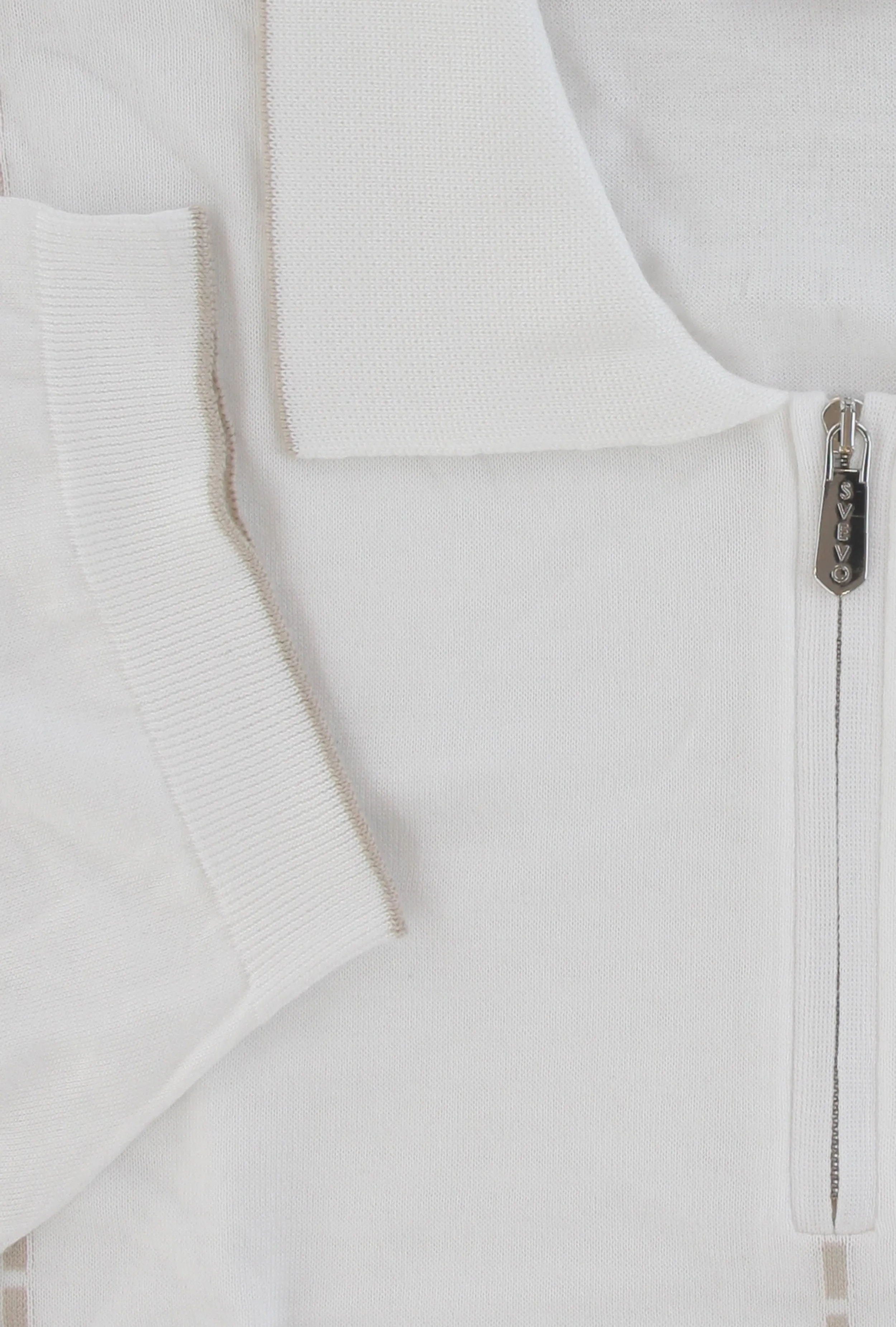 Svevo Parma White 1/4 Zip Polo Sweater