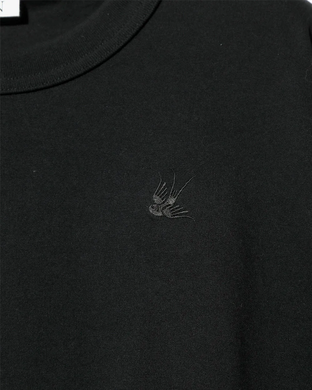 Swallow Frill Tiered Long Sleeve Tee - Black