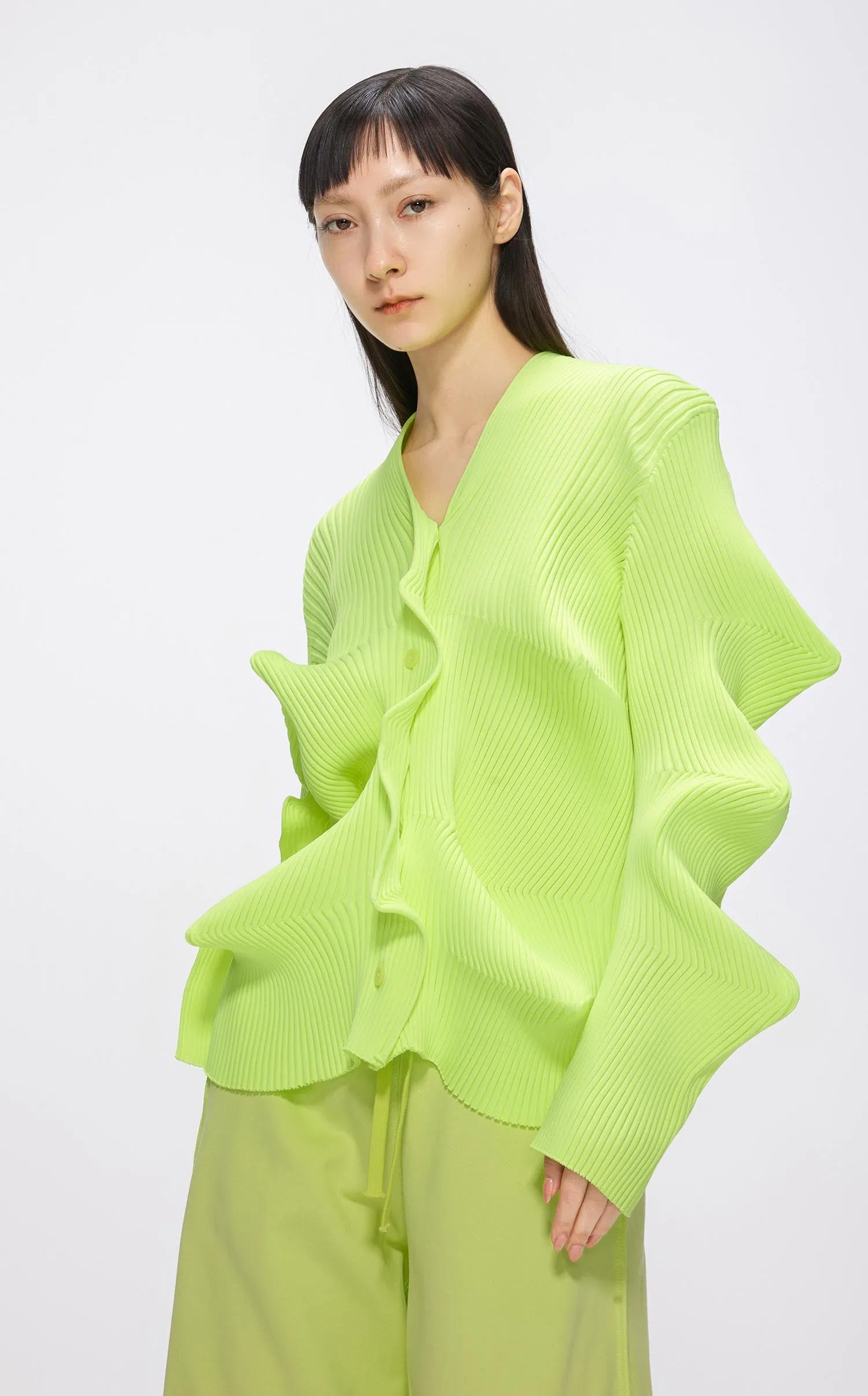 Sweater / JNBY Ruffled Wavy Detail Cardigan