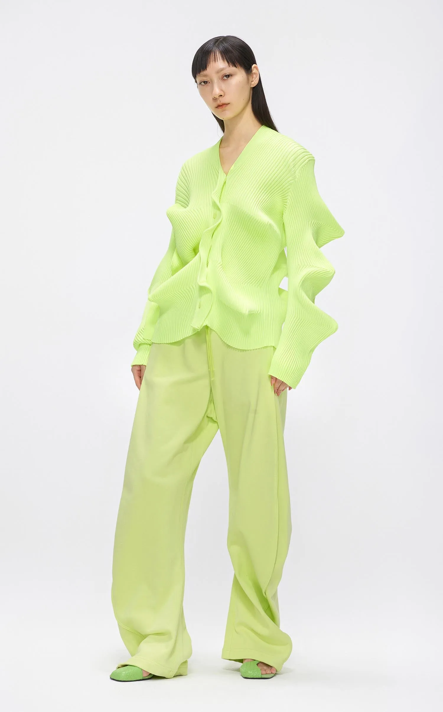 Sweater / JNBY Ruffled Wavy Detail Cardigan