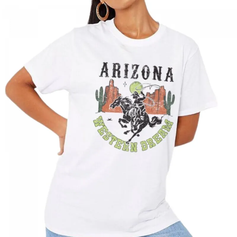 T Shirt Retro Imprimé Vintage Femme