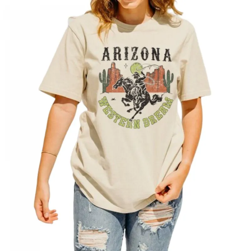 T Shirt Retro Imprimé Vintage Femme