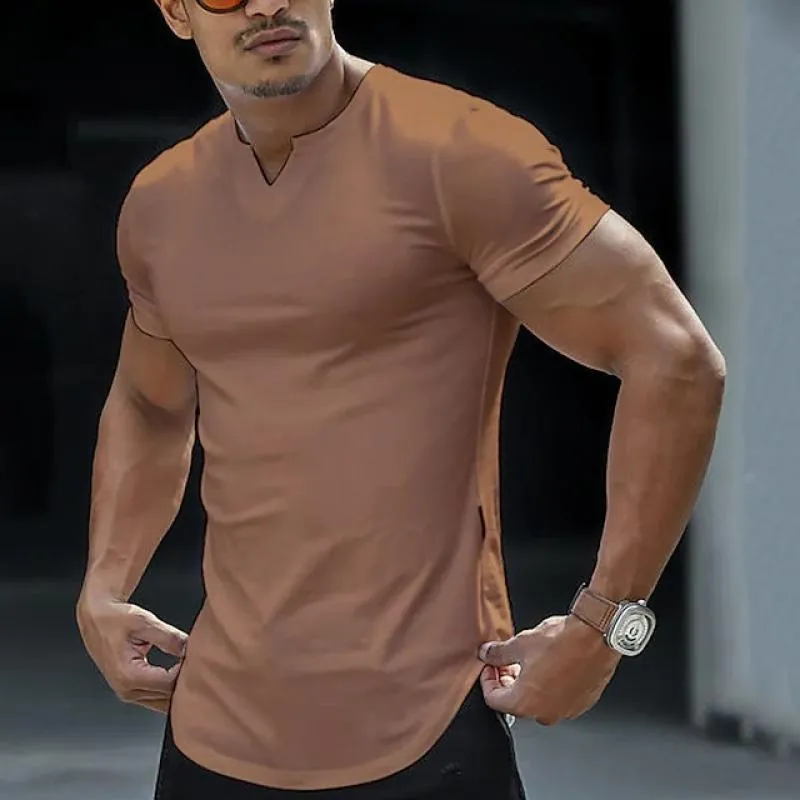 T-shirt vintage de sport col en V pour hommes