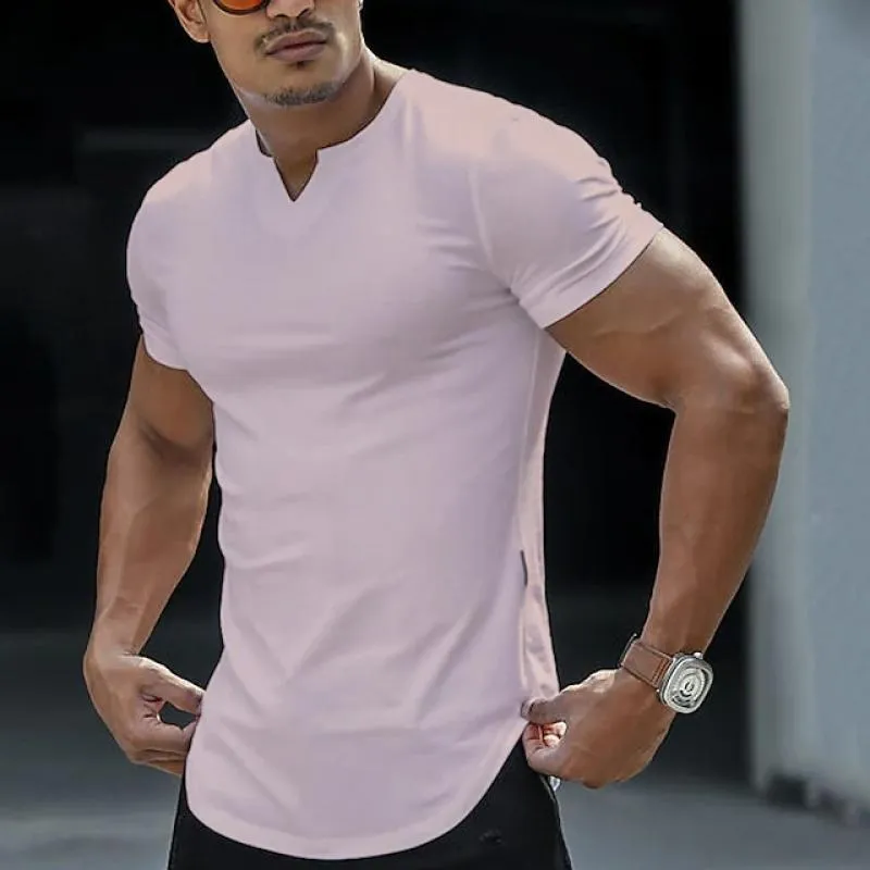 T-shirt vintage de sport col en V pour hommes