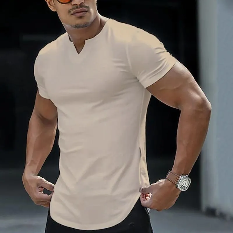 T-shirt vintage de sport col en V pour hommes