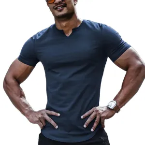 T-shirt vintage de sport col en V pour hommes