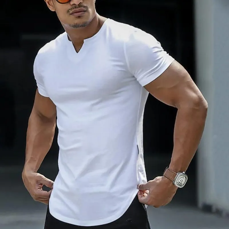 T-shirt vintage de sport col en V pour hommes