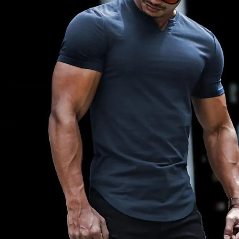 T-shirt vintage de sport col en V pour hommes