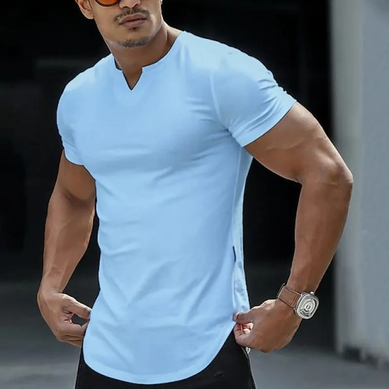 T-shirt vintage de sport col en V pour hommes