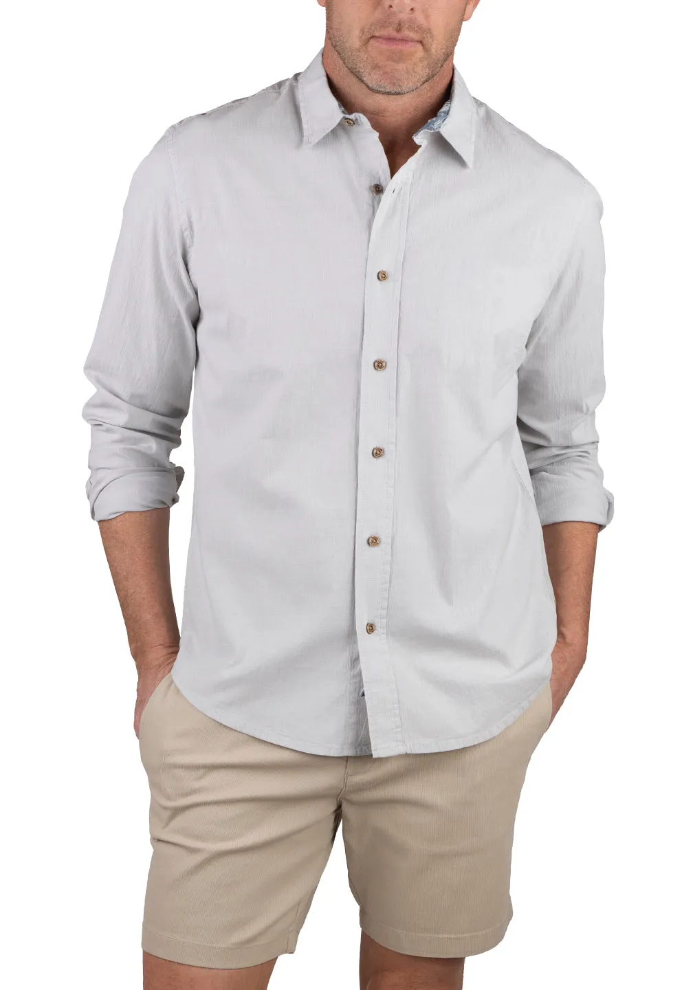 Tailor Vintage Airotec Stretch Chambray Long-Sleeve Work Shirt