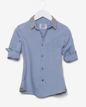 Tailored - Chambray with Herringbone Detail