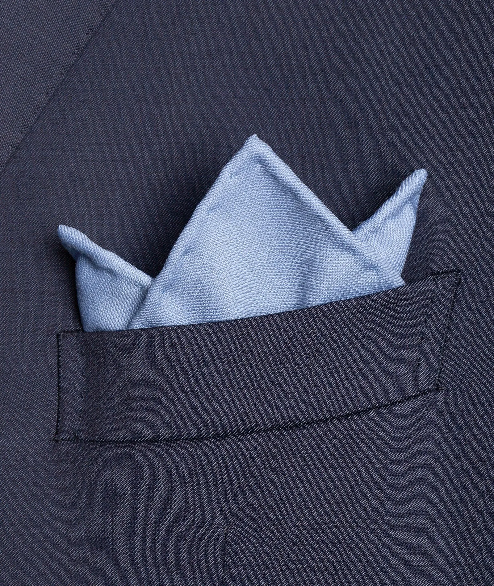 Tailored Handmade Light blue in Wool Pocket Square
