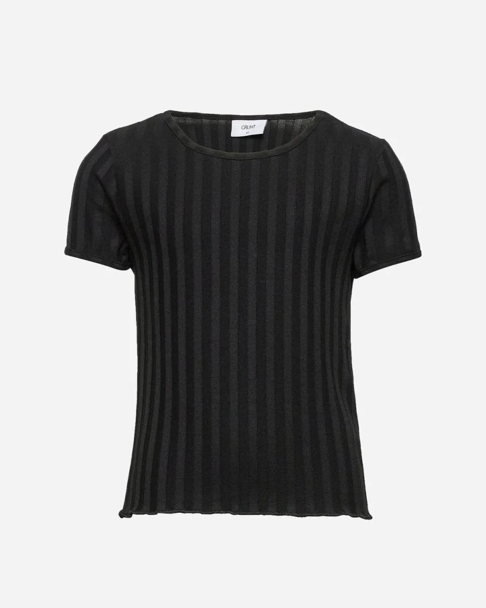 Teen Dot Rib Tee - Jet Black