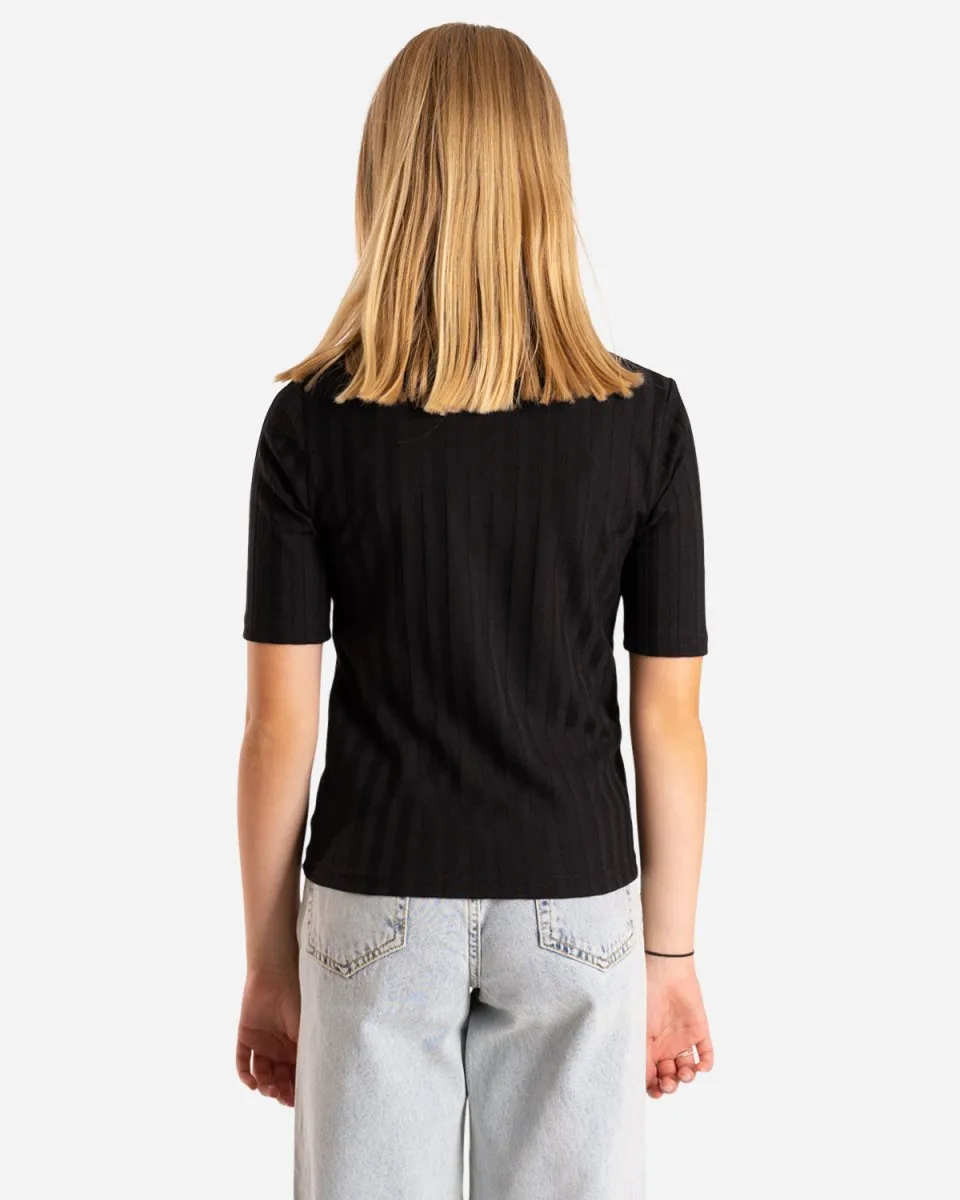Teen Dot Rib Tee - Jet Black