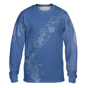 The Calcasieu Estuary Faded Blues Long Sleeve Tee