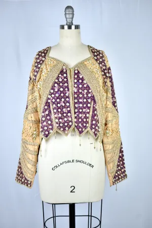 The Miss Designer Collection Purple Gold Beaded Bolero Jacket