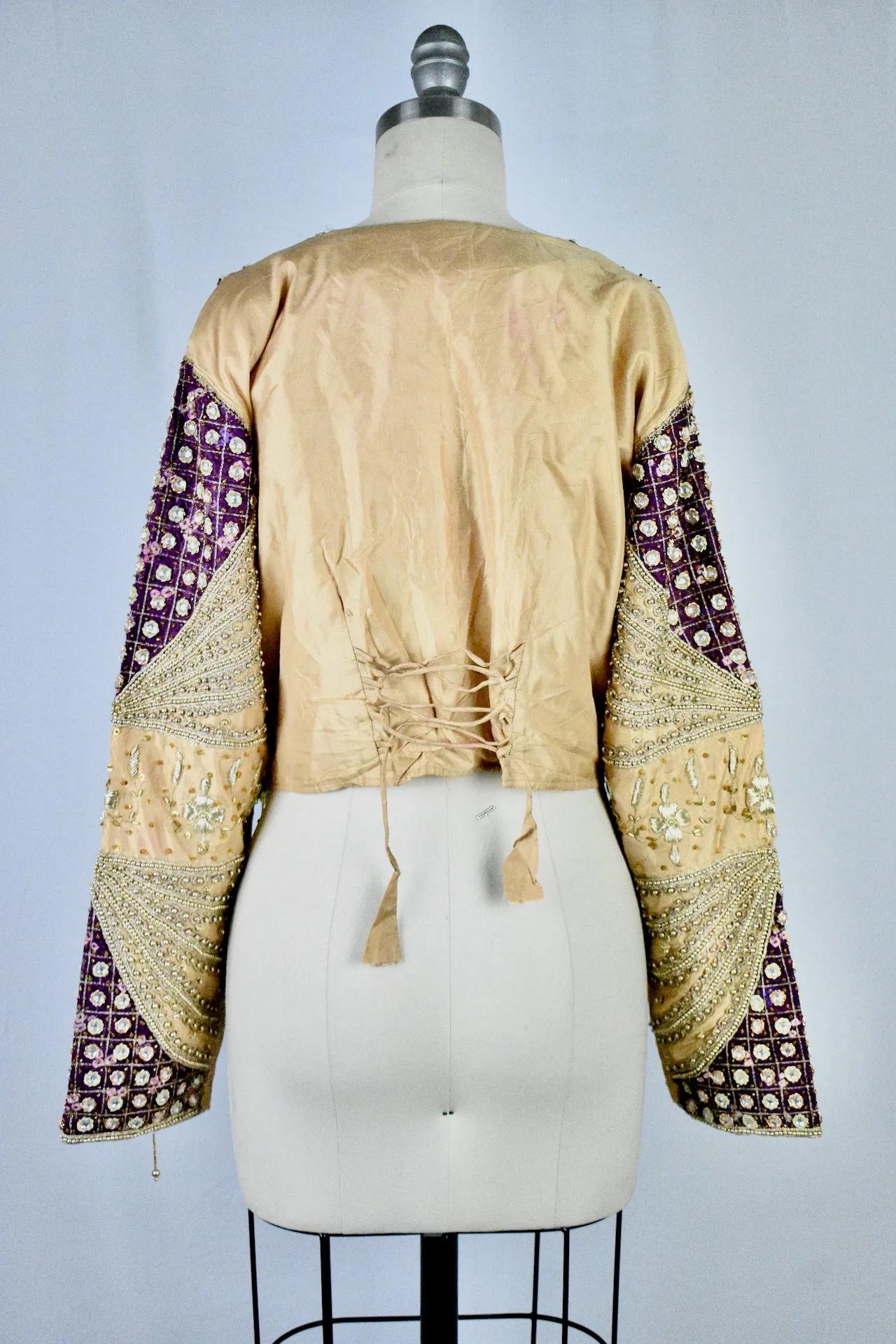 The Miss Designer Collection Purple Gold Beaded Bolero Jacket