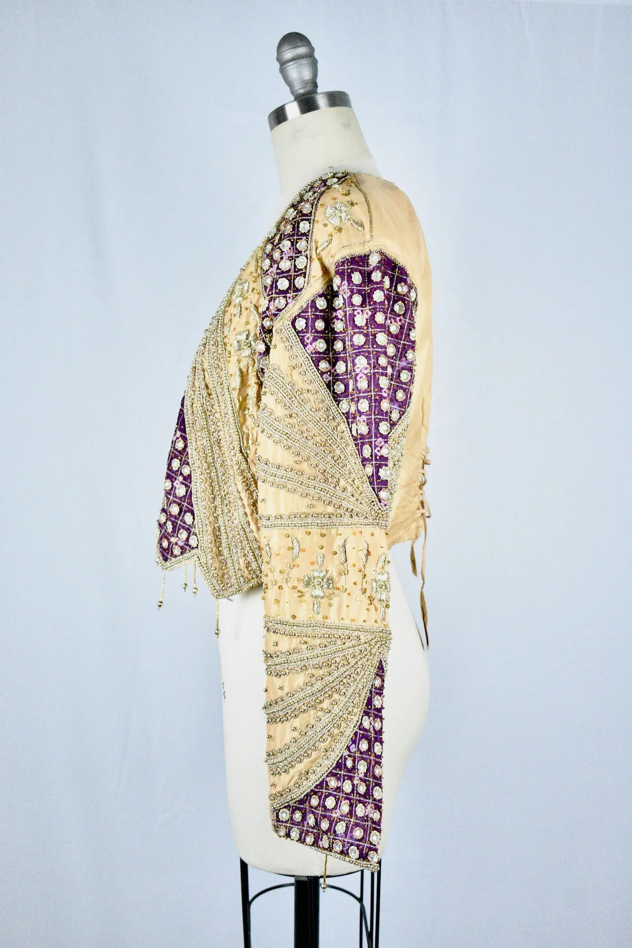 The Miss Designer Collection Purple Gold Beaded Bolero Jacket