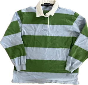 The Perfect Vintage Sky Blue and Green Rugby Shirt