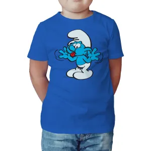 The Smurfs Jokey Smurf Tongue Official Kid's T-Shirt (Royal Blue)