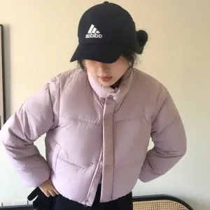 Thickened quilted puffer jacket with detachable sleeves for women