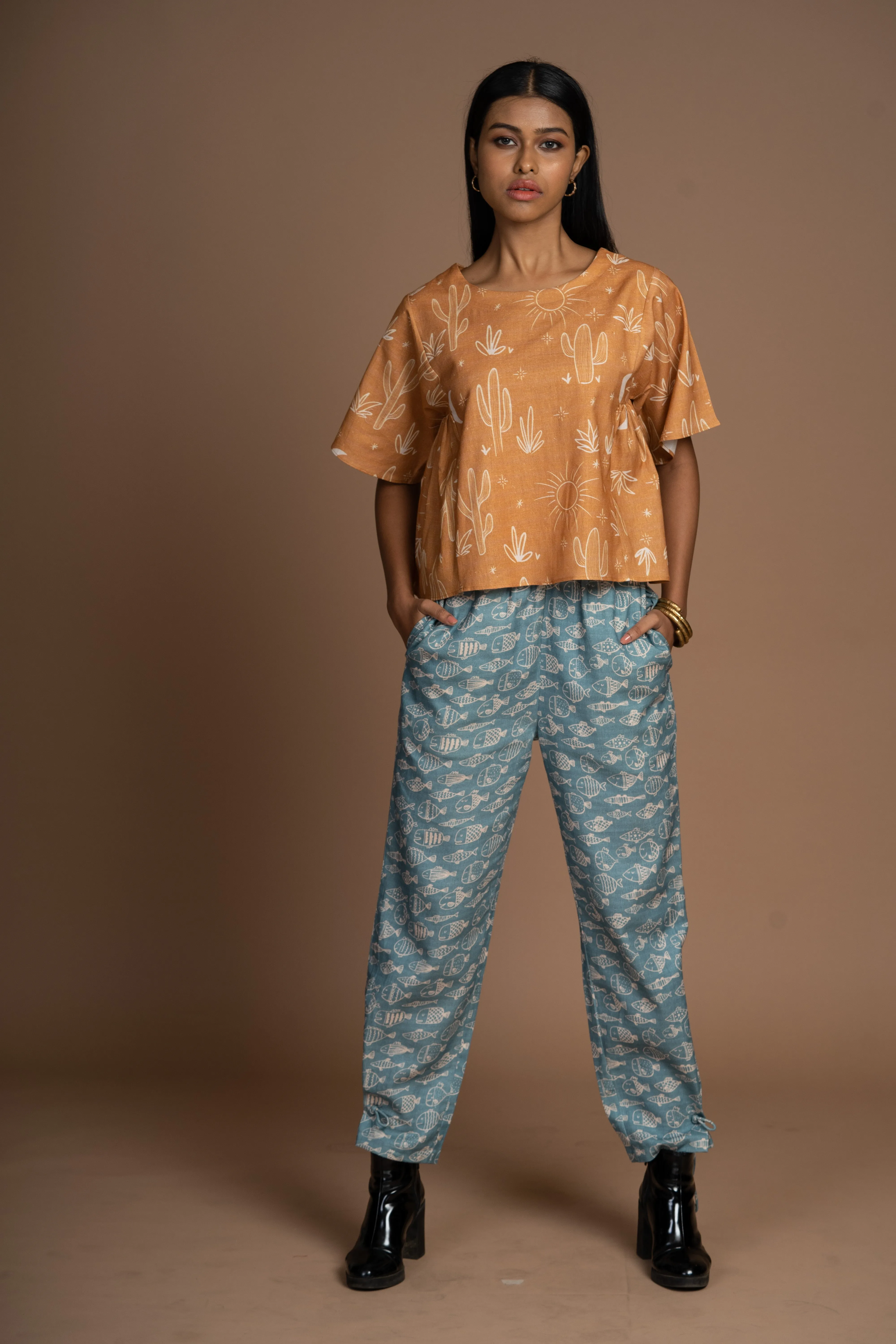 Tie-Knot Pants in Not Fishy At All Pattern