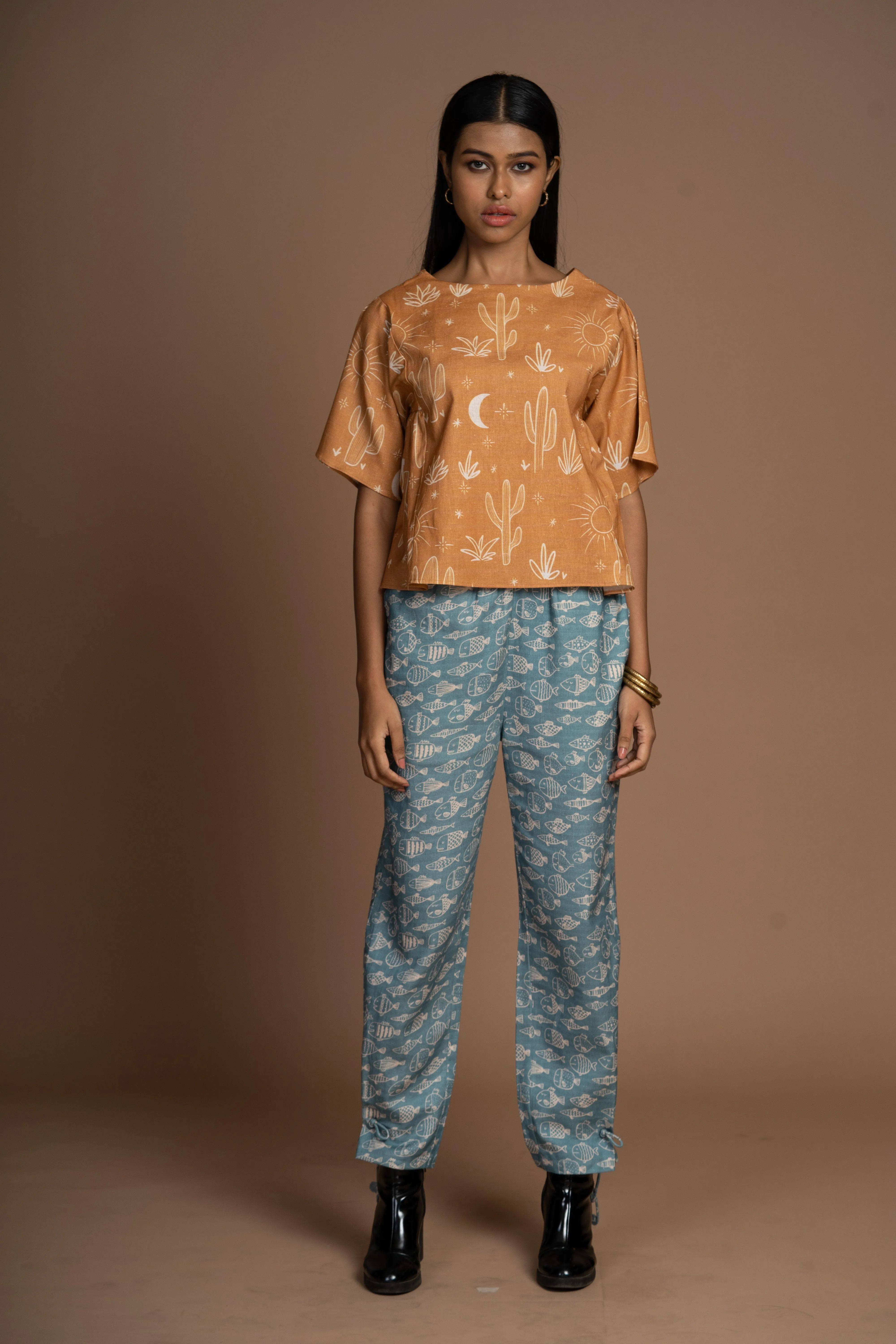 Tie-Knot Pants in Not Fishy At All Pattern