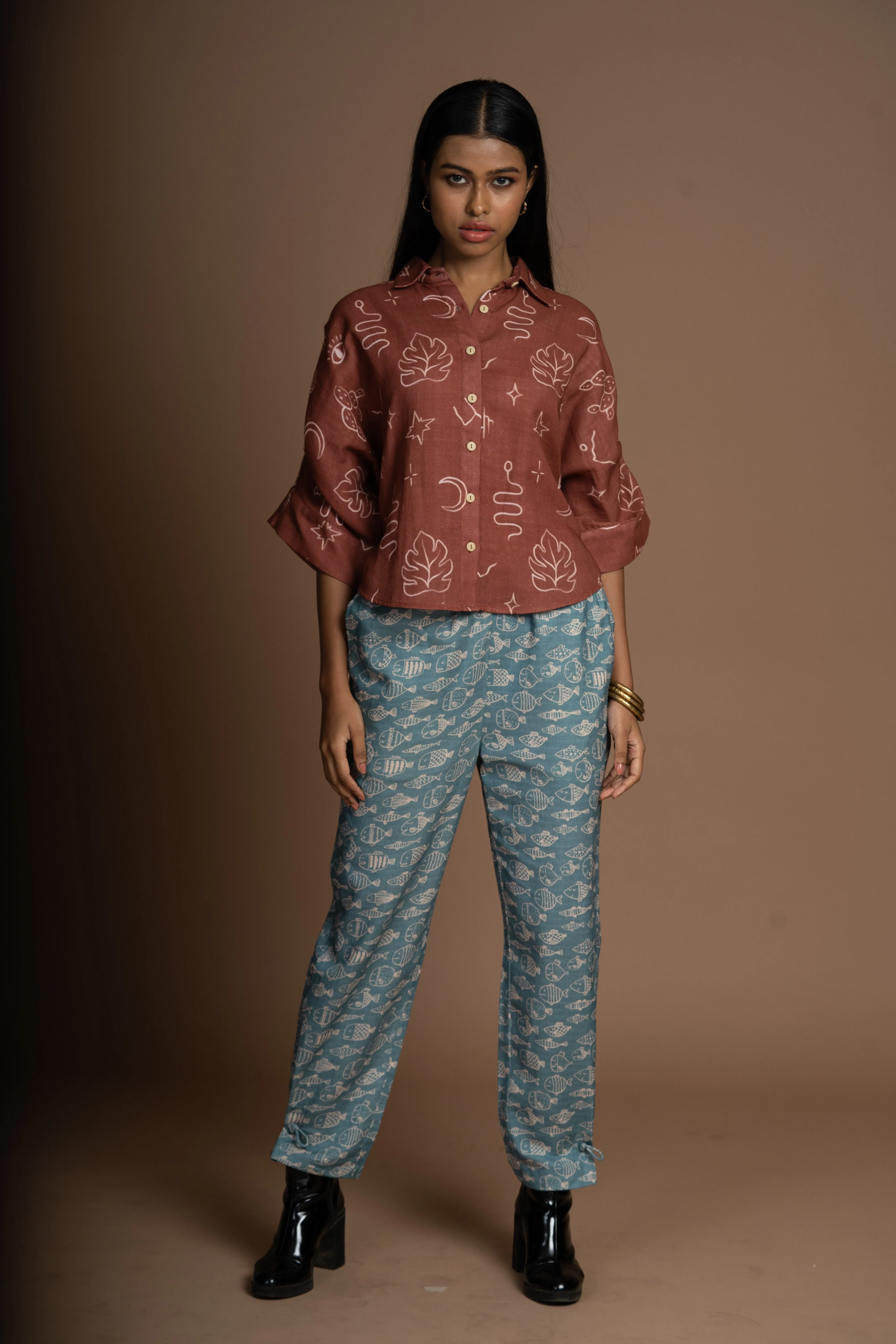 Tie-Knot Pants in Not Fishy At All Pattern
