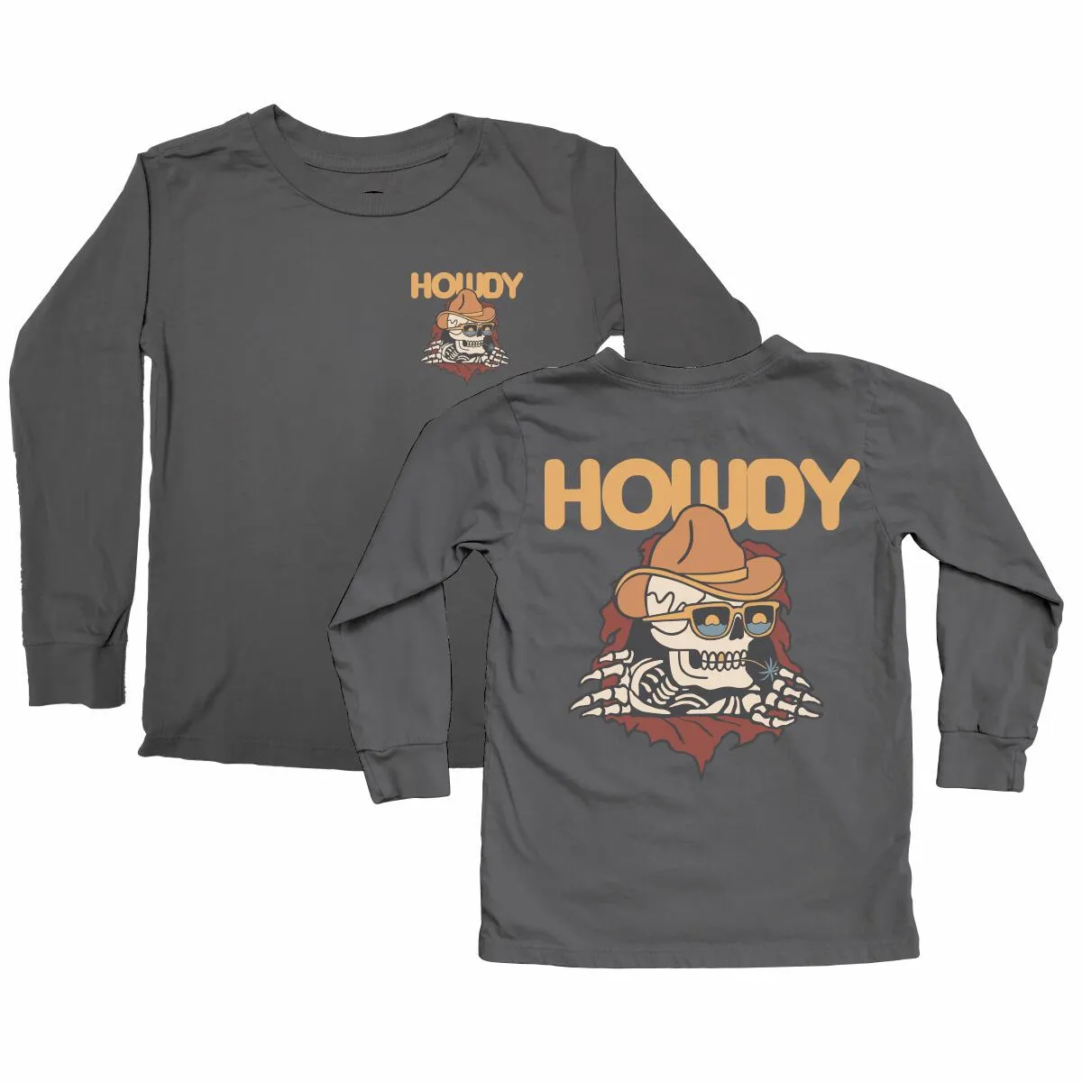 Tiny Whales Howdy Partner L/S Tee - Vintage Black