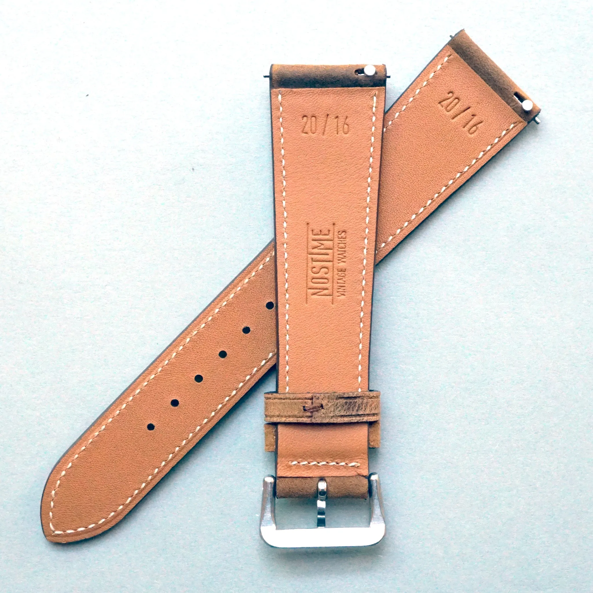 TOBACCO CRAZY HORSE DISTRESSED CALF STANDARD STRAP