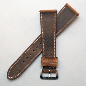 TOBACCO CRAZY HORSE DISTRESSED CALF STANDARD STRAP