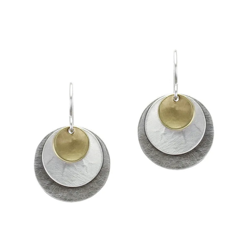Triple Layered Discs Earring