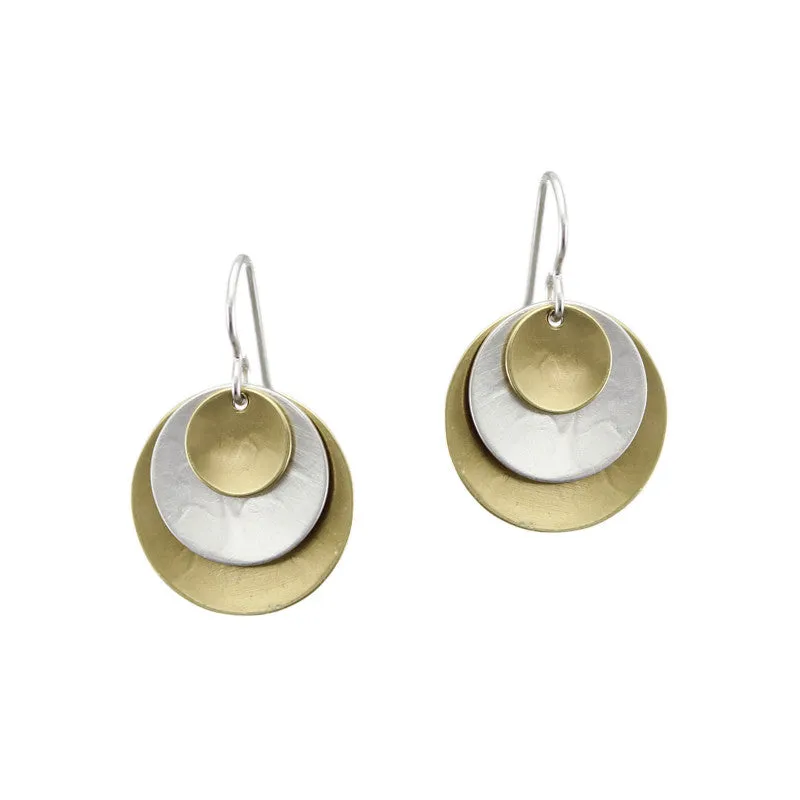 Triple Layered Discs Earring