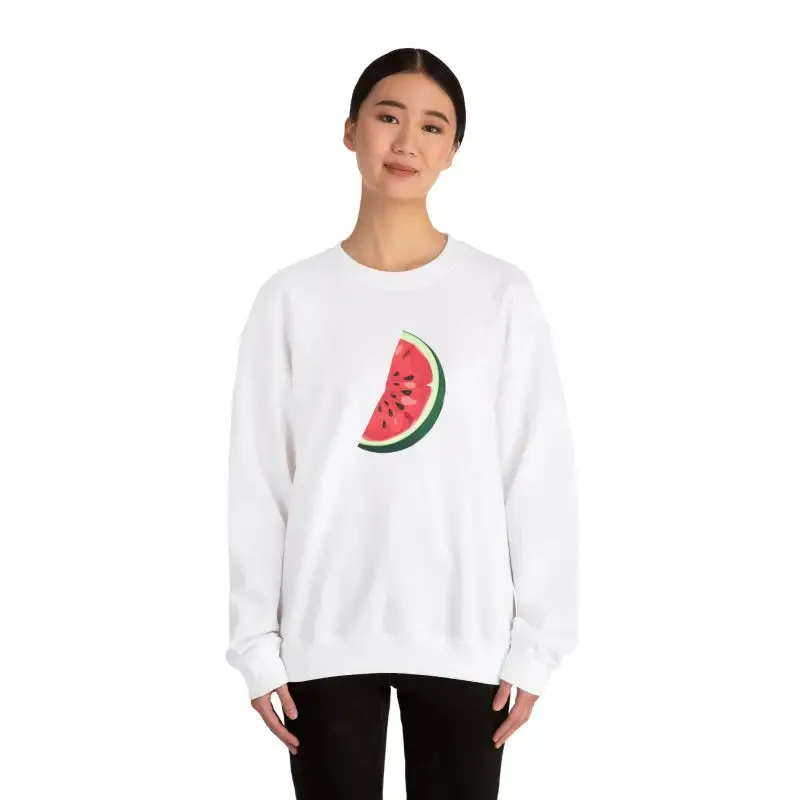 Unisex Heavy Crewneck Sweatshirt Watermelon Wedge Vibes