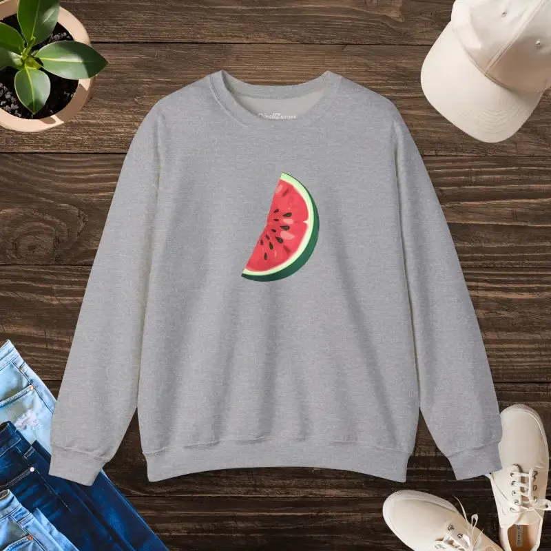 Unisex Heavy Crewneck Sweatshirt Watermelon Wedge Vibes