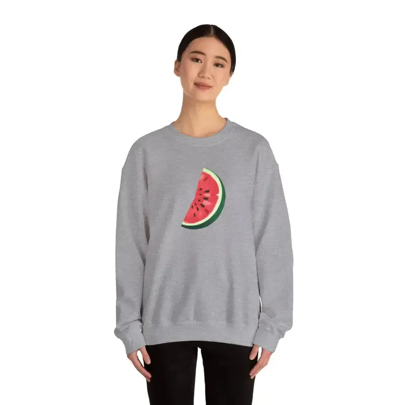 Unisex Heavy Crewneck Sweatshirt Watermelon Wedge Vibes