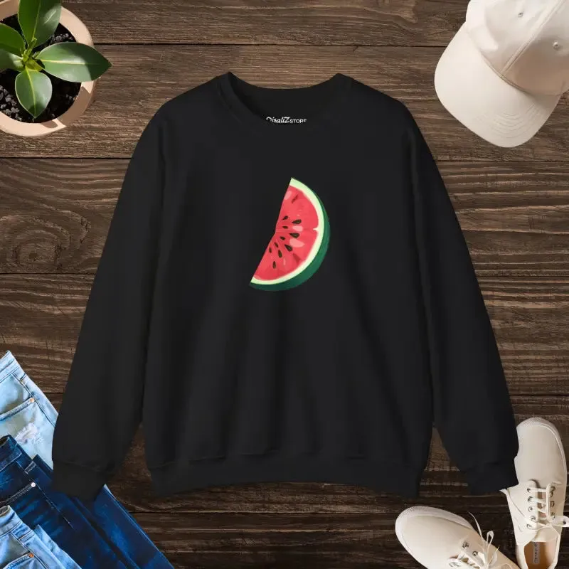 Unisex Heavy Crewneck Sweatshirt Watermelon Wedge Vibes