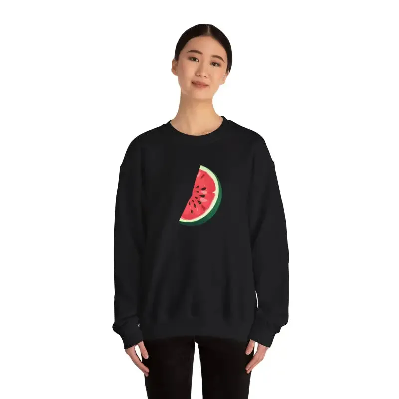 Unisex Heavy Crewneck Sweatshirt Watermelon Wedge Vibes