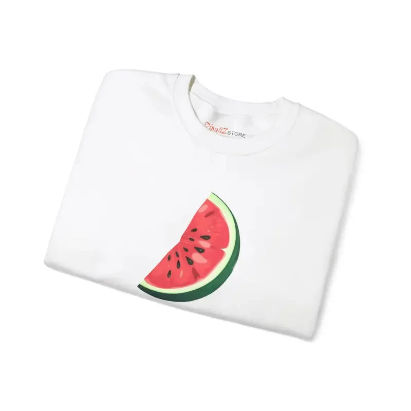 Unisex Heavy Crewneck Sweatshirt Watermelon Wedge Vibes