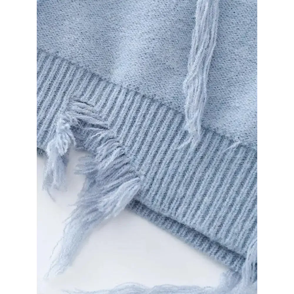 Unisex Sweater Vest in Knit Material with Ripped Details