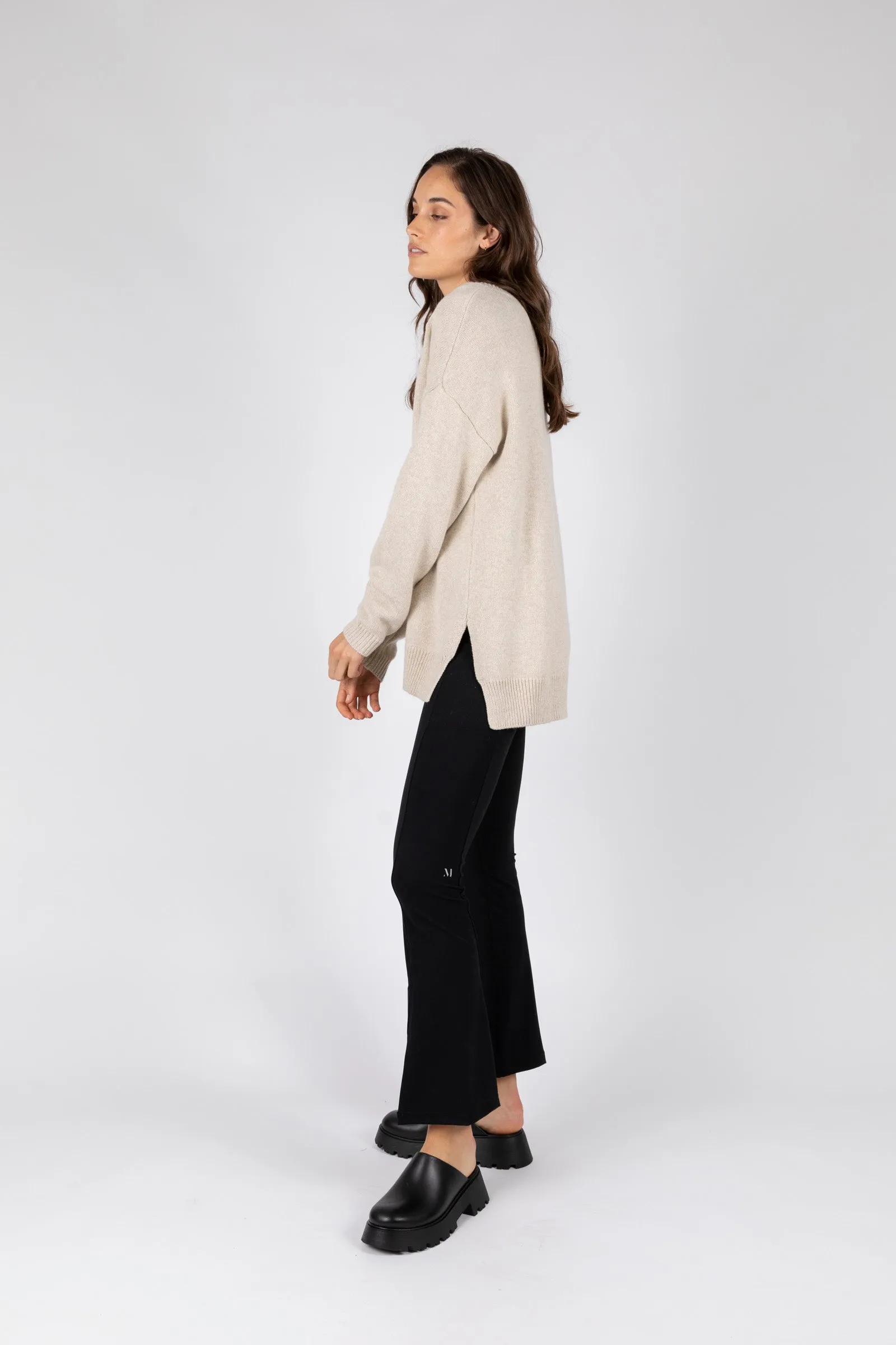 Vespa V-Neck Knit - Alabaster Marle