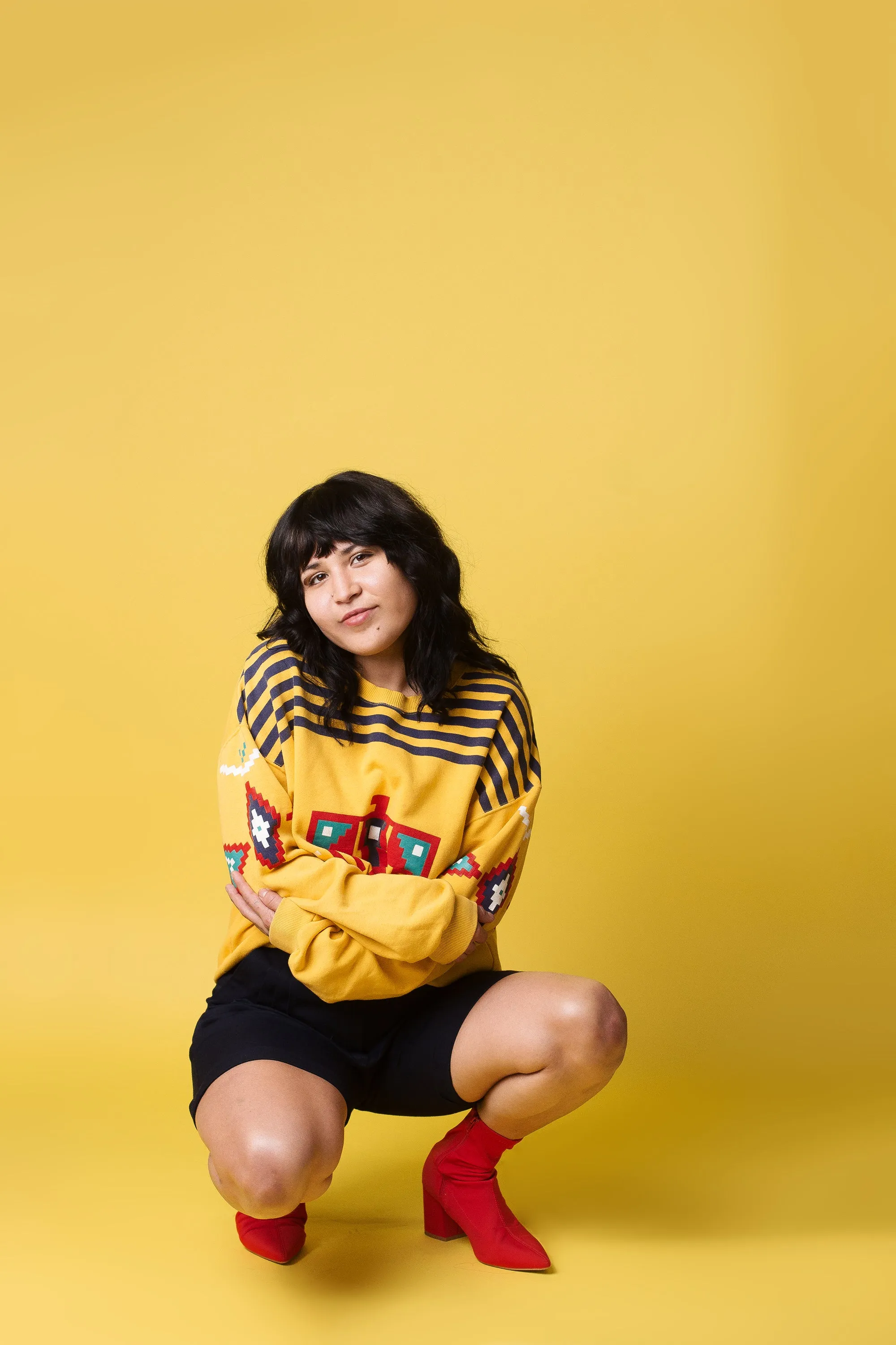 Vintage 90's Yellow Southwestern Pullover Sweater | M
