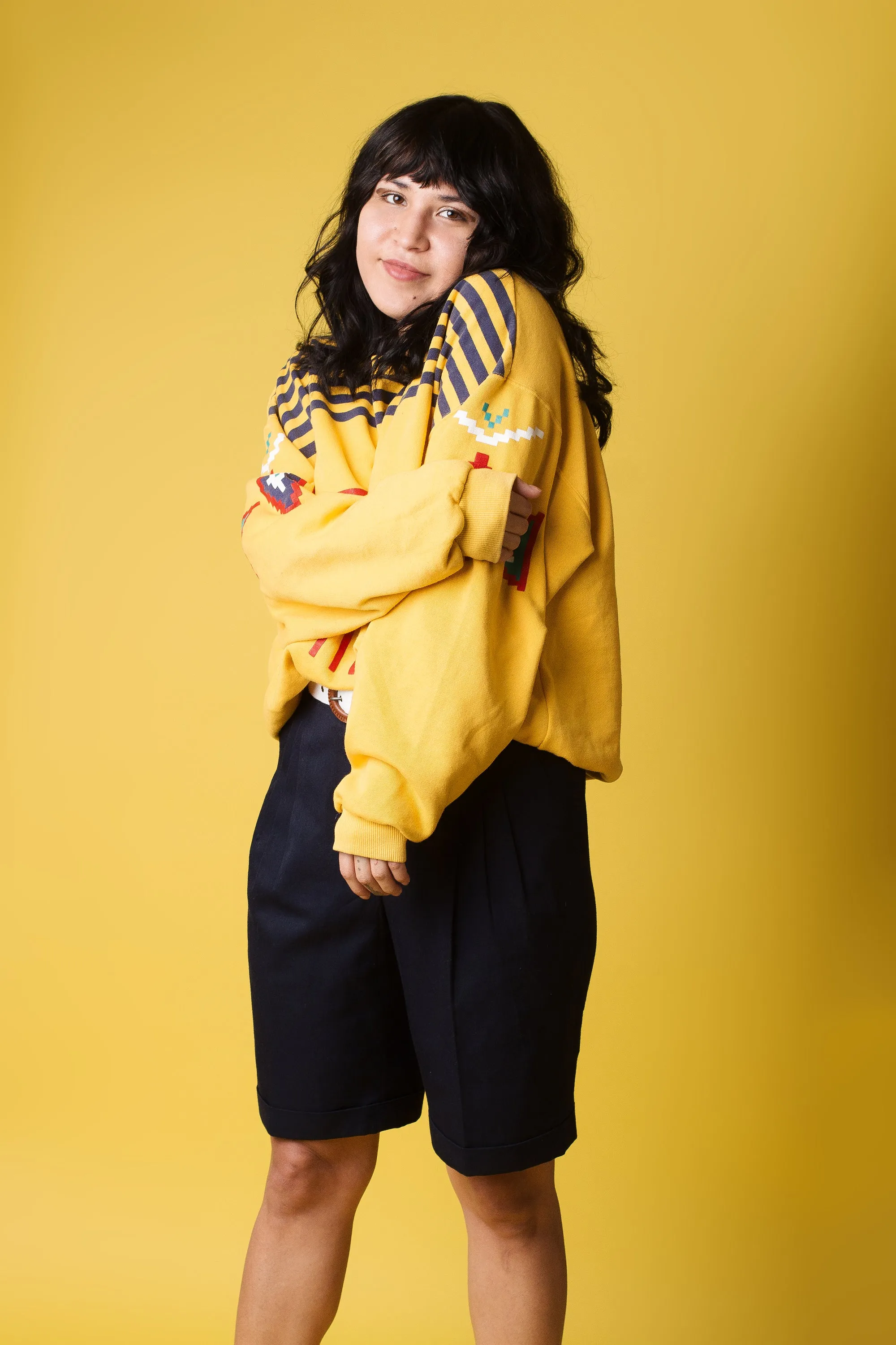 Vintage 90's Yellow Southwestern Pullover Sweater | M