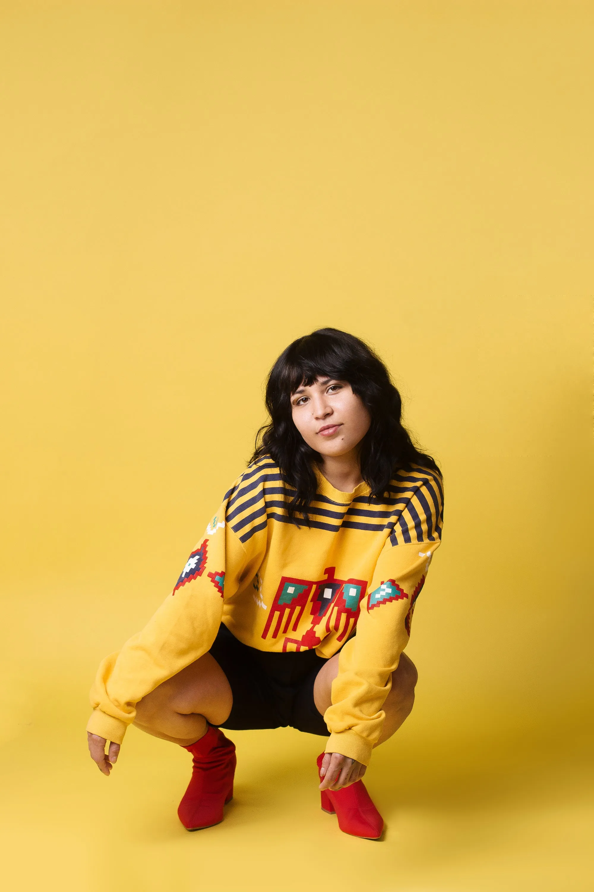 Vintage 90's Yellow Southwestern Pullover Sweater | M