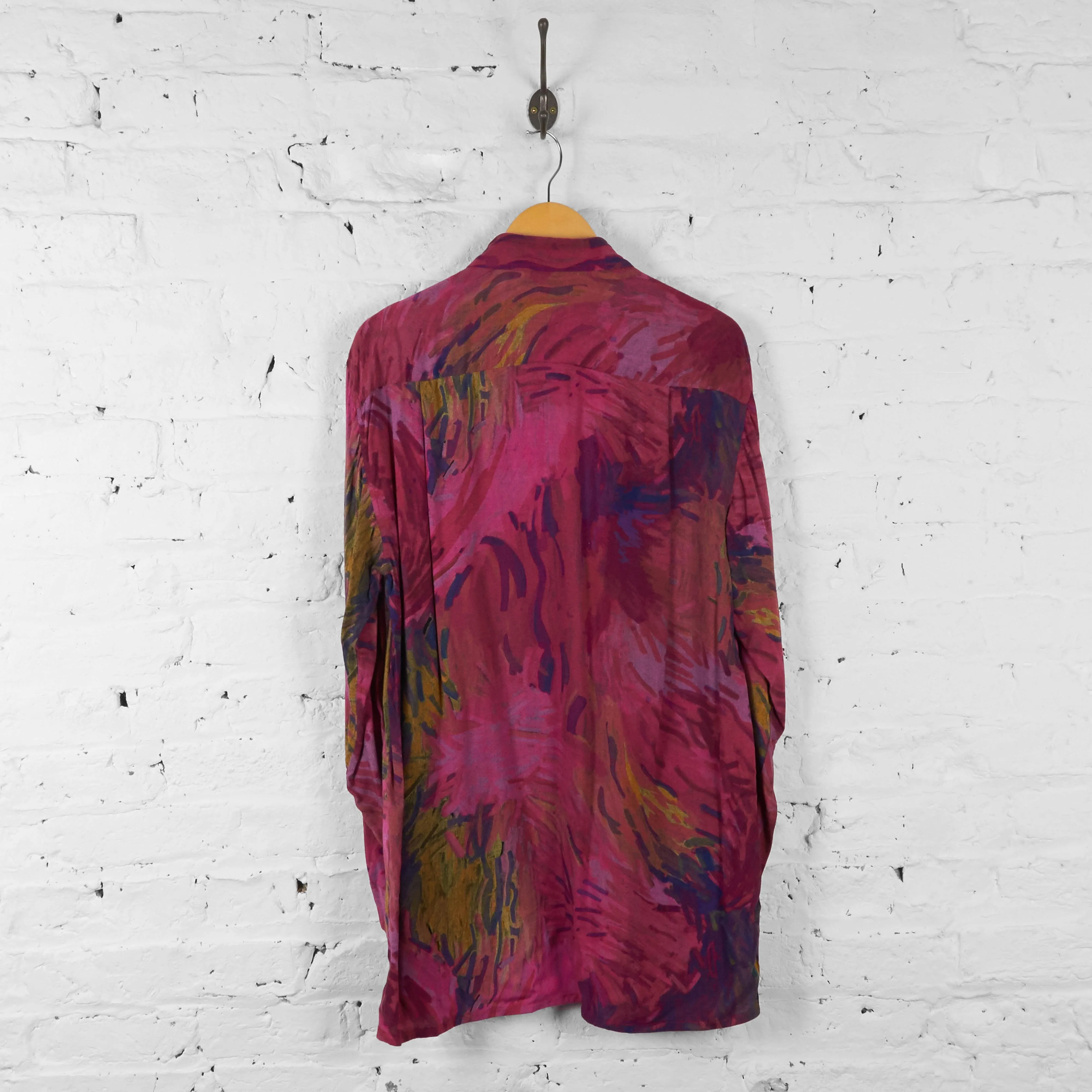 Vintage Abstract Pattern Shirt - Pink - L