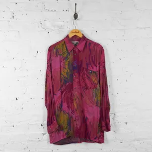 Vintage Abstract Pattern Shirt - Pink - L