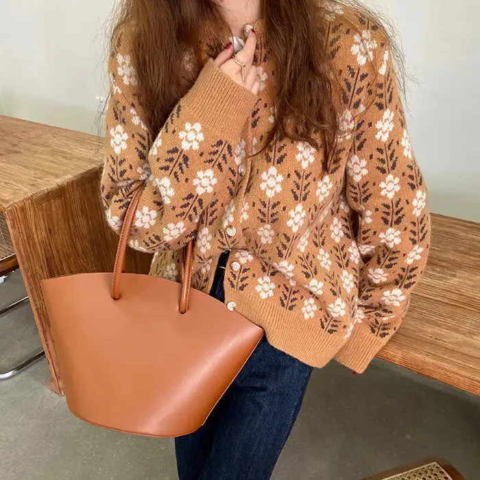 Vintage Aesthetic Grandma Cardigan for Y2K Style Enthusiasts
